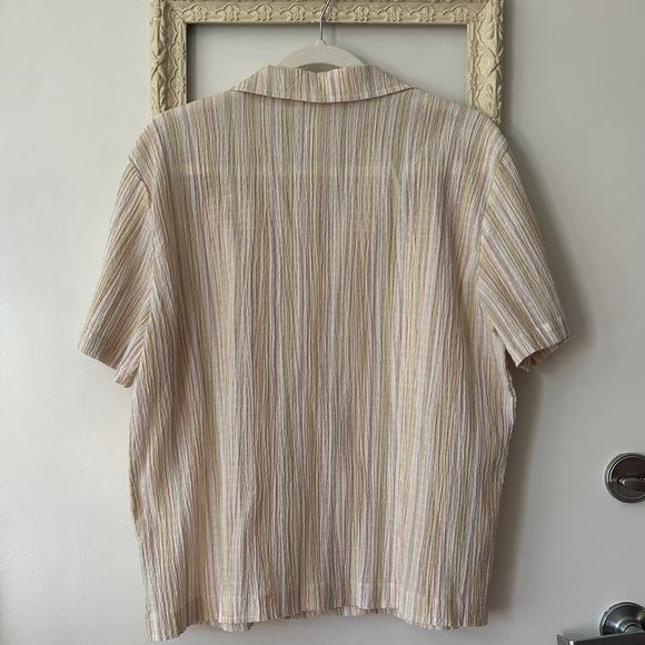 TRADITION | Cottage Collection Striped Short Sleeve Button Up Embroidered Shirt - Picture 8 of 10